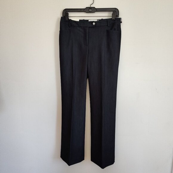 Ladies SZ 6P Calvin Klein Navy Straight Leg Office Pant - Picture 1 of 4